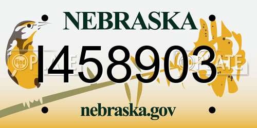 I458903 Nebraska License Plate