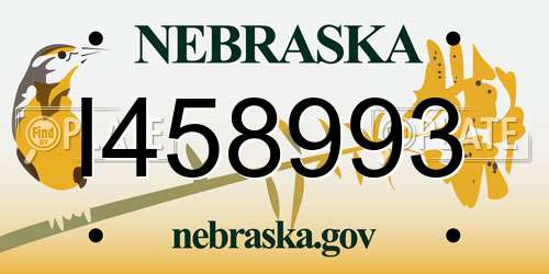 I458993 Nebraska License Plate