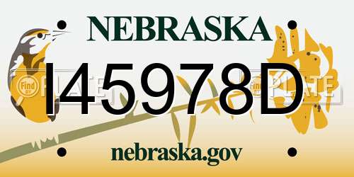I45978D Nebraska License Plate