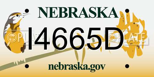 I4665D Nebraska License Plate