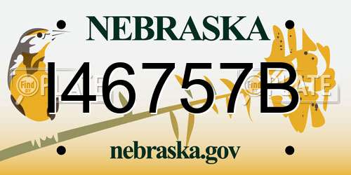 I46757B Nebraska License Plate