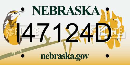 I47124D Nebraska License Plate