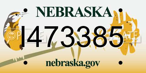 I473385 Nebraska License Plate