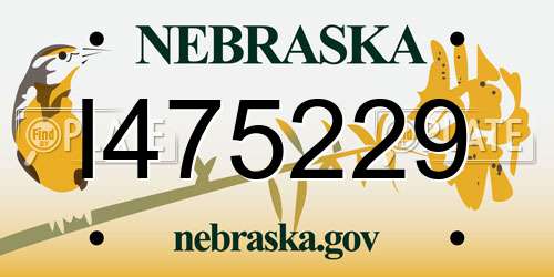 I475229 Nebraska License Plate