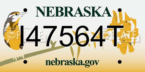 I47564T Nebraska License Plate