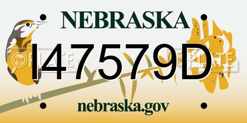 I47579D Nebraska License Plate
