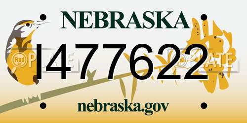 I477622 Nebraska License Plate