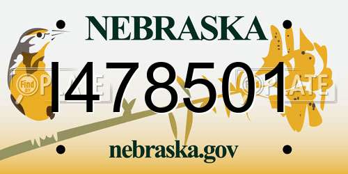 I478501 Nebraska License Plate