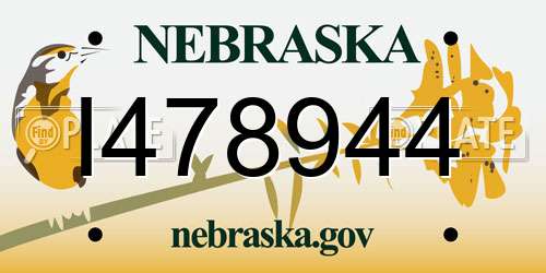 I478944 Nebraska License Plate