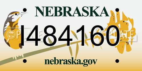 I484160 Nebraska License Plate