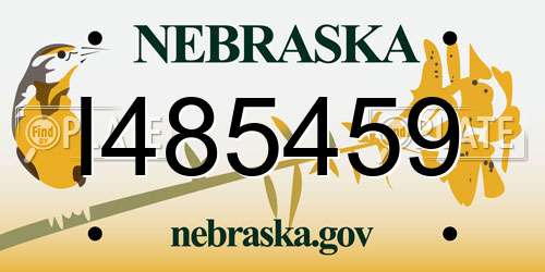 I485459 Nebraska License Plate
