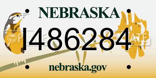 I486284 Nebraska License Plate