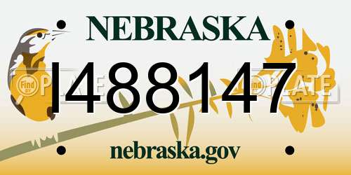 I488147 Nebraska License Plate