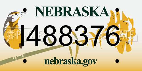 I488376 Nebraska License Plate