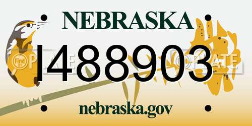 I488903 Nebraska License Plate