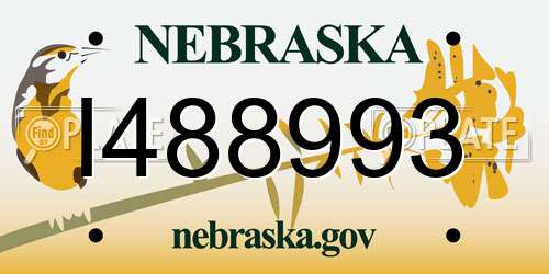 I488993 Nebraska License Plate