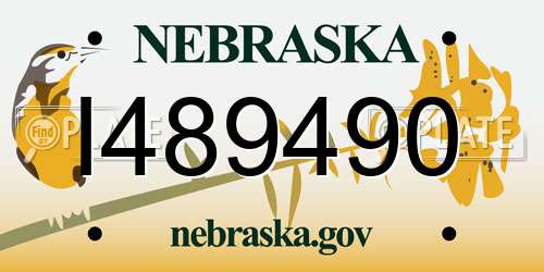I489490 Nebraska License Plate