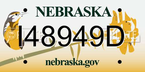I48949D Nebraska License Plate