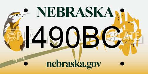 I490BC Nebraska License Plate