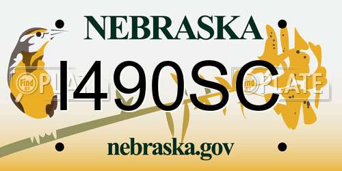 I490SC Nebraska License Plate