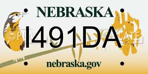I491DA Nebraska License Plate