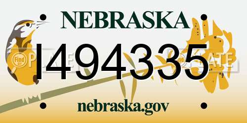 I494335 Nebraska License Plate