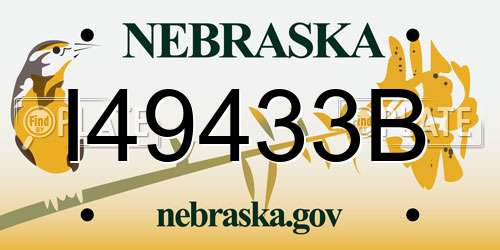 I49433B Nebraska License Plate