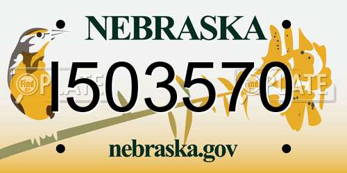 I503570 Nebraska License Plate