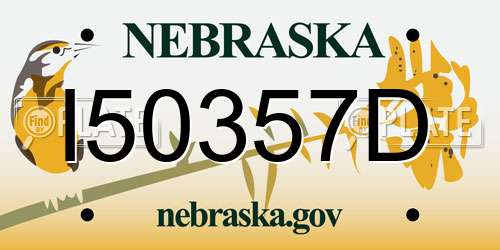 I50357D Nebraska License Plate