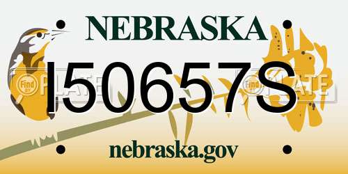 I50657S Nebraska License Plate