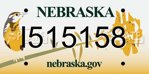 I515158 Nebraska License Plate