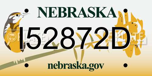I52872D Nebraska License Plate