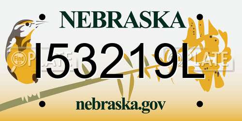 I53219L Nebraska License Plate