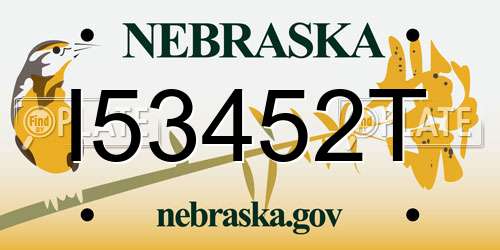 I53452T Nebraska License Plate