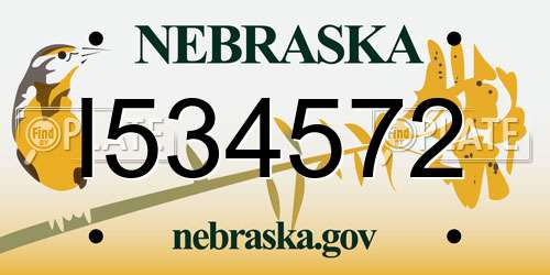 I534572 Nebraska License Plate