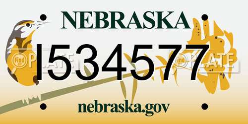I534577 Nebraska License Plate