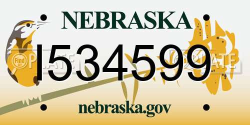 I534599 Nebraska License Plate