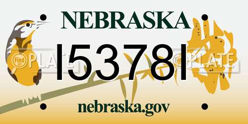 I5378I Nebraska License Plate
