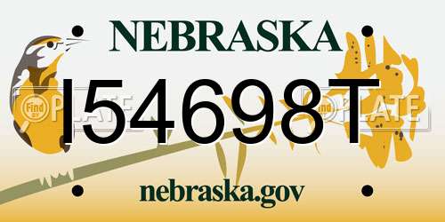 I54698T Nebraska License Plate