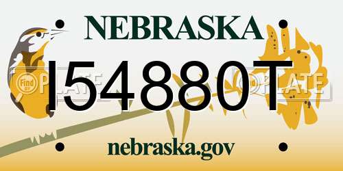 I54880T Nebraska License Plate