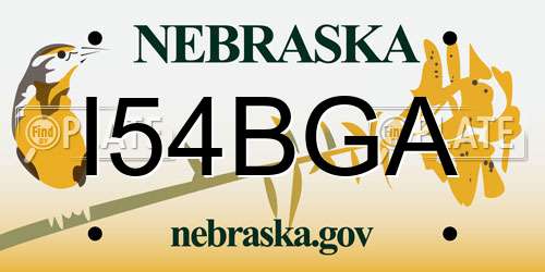 I54BGA Nebraska License Plate