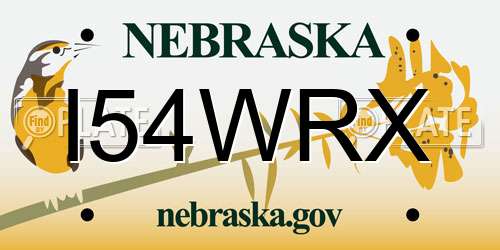 I54WRX Nebraska License Plate