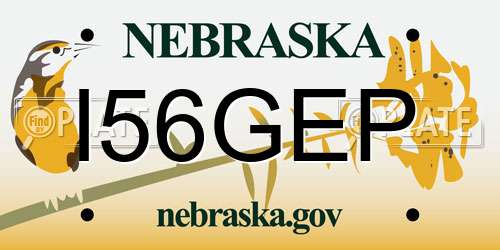 I56GEP Nebraska License Plate
