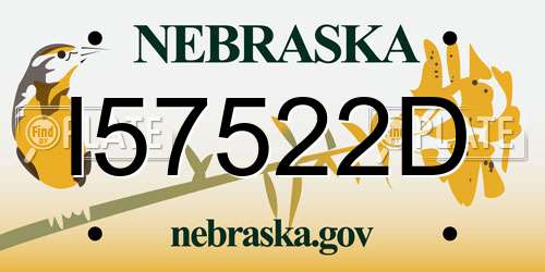 I57522D Nebraska License Plate