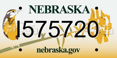 I575720 Nebraska License Plate
