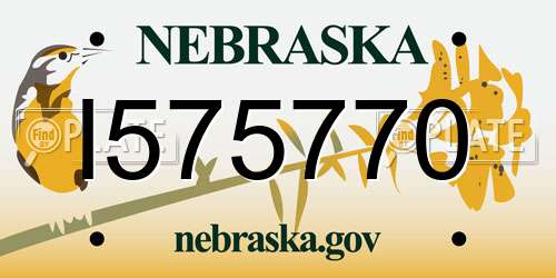 I575770 Nebraska License Plate