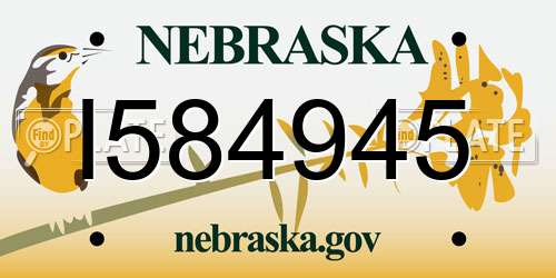 I584945 Nebraska License Plate