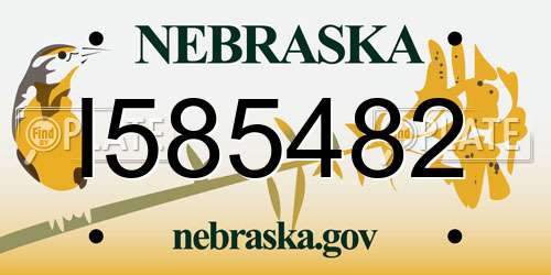 I585482 Nebraska License Plate