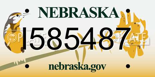 I585487 Nebraska License Plate
