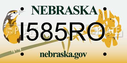 I585RO Nebraska License Plate